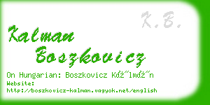 kalman boszkovicz business card